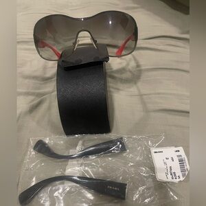 Prada Black and Red Sunglasses Unisex